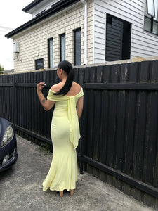 cloe yellow bardot maxi dress Cloe